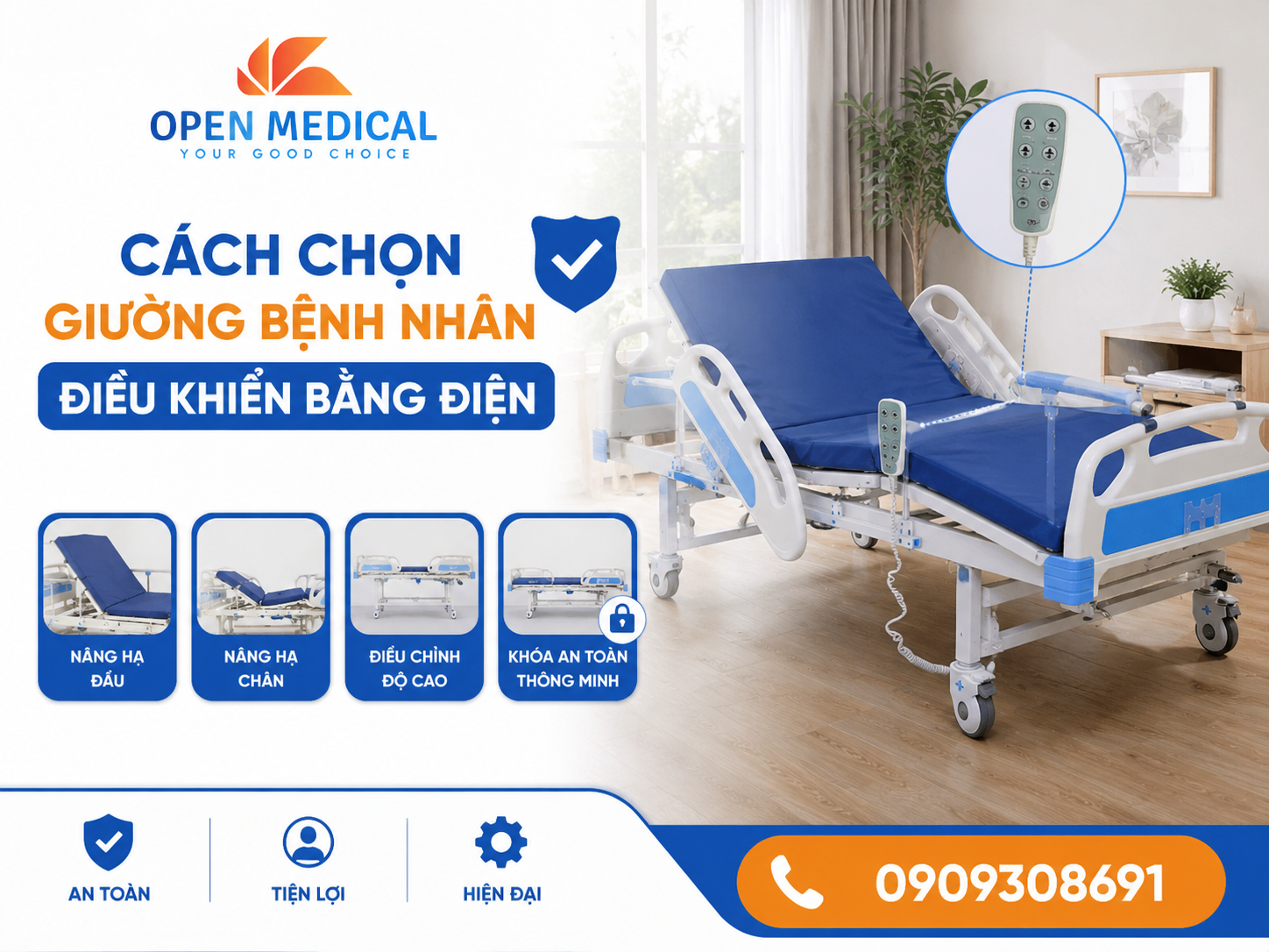 Cách chọn giường bệnh nhân điều khiển bằng điện: 5 Bí Quyết An Tâm